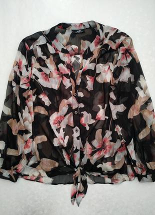 Прозрачная блуза в цветочный принт2 фото