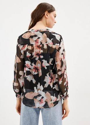 Прозрачная блуза в цветочный принт4 фото