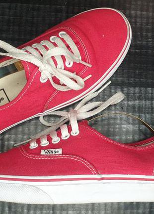 Чоловічі кеди vans authentic червоні1 фото