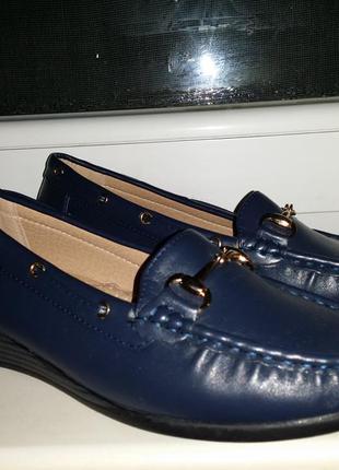 Сині мокасини сліпони топсайдеры туфлі на платформі танкетці kelsi dagger1 фото