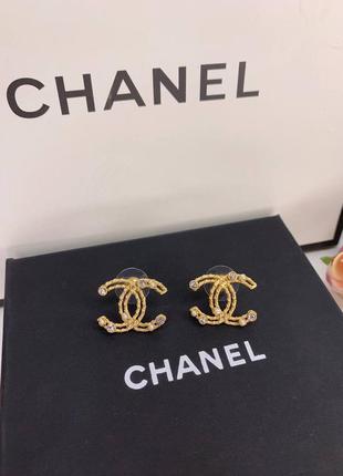 Серьги-гвоздики с цирконием, позолота, люкс