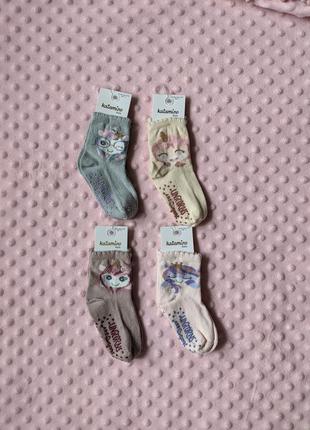 Новий набір шкарпеток для дівчинки на 1-2, 3-4 років з тормозками