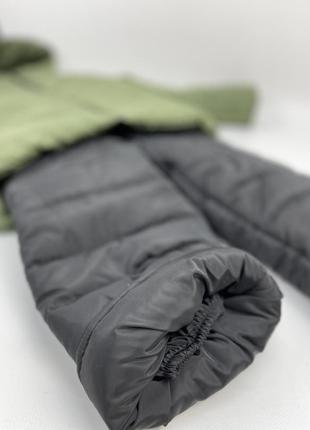 Зимовий комплект діно куртка та високі штани напівкомбінезону6 фото