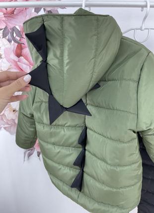 Зимовий комплект діно куртка та високі штани напівкомбінезону10 фото