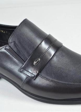 Мужские кожаные классические туфли черные с бордо ikos 3368 - 94 фото