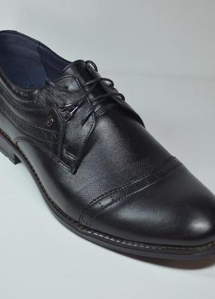 Мужские кожаные туфли великаны черные vivaro 7852 фото