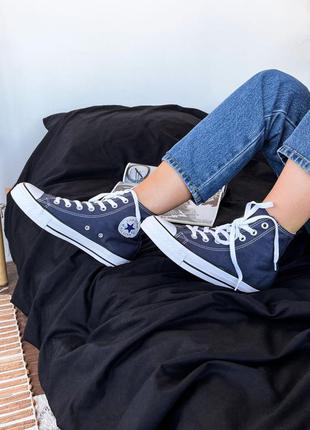 ⭐converse high navy blue⭐(36рр - 44рр)⭐кеды конверс высокие, кеди конверс, кеди конверс сині високі2 фото