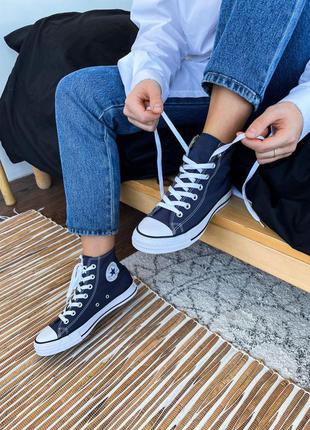 ⭐converse high navy blue⭐(36рр - 44рр)⭐кеды конверс высокие, кеди конверс, кеди конверс сині високі4 фото