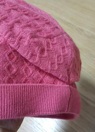 Нежная, теплая, двойная, розовая шапка, р.м4 фото