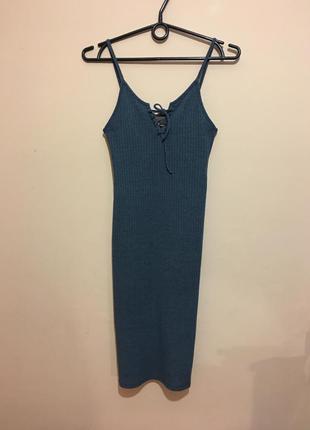 Платье topshop в рубчик со шнуровкой lace-up mini dress8 фото