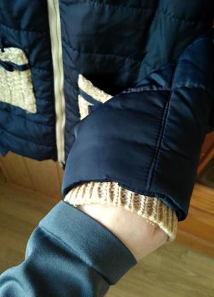 Жіноча куртка пуховик . l зима . з в'язаними манжетами.8 фото