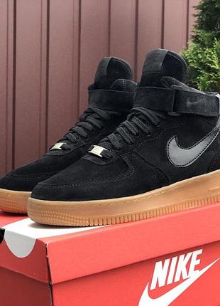 Мужские зимние кроссовки на меху nike air force af 1