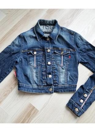Джинсовая куртка короткая джинсовая женская куртка dsquared2 фото