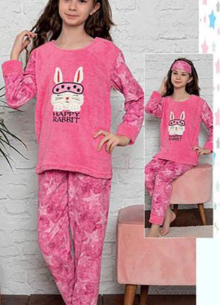 Піжама утеплена рожева "happy rabbit" minimoon