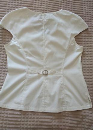 Білосніжна блузка котон вишивка зі стразами3 фото