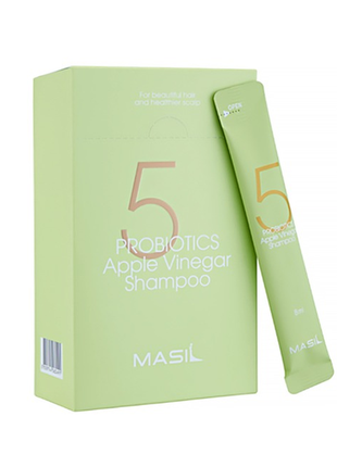 Бессульфатный шампунь с пробиотиками и яблочным уксусом masil 5 probiotics shampoo