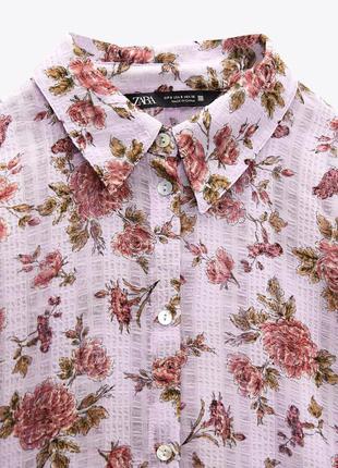 Блуза/рубашка с цветочным принтом zara7 фото