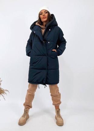 Зимняя женская куртка с капюшоном зефирка1 фото