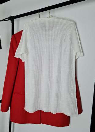 Кофта блуза с вишывкой,в рубчик,франция7 фото
