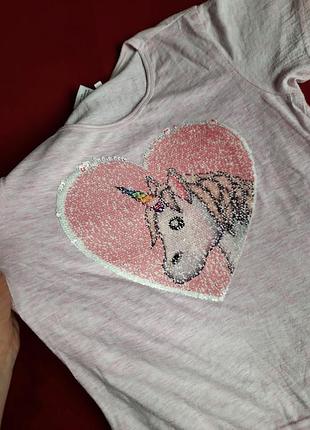 Футболка туніка emoji 158 164 единорого паєтки иперевертыши