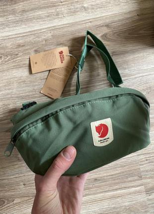 Бананка fjallraven kanken, топ качество, сумка на пояс, поясная сумочка, спортивная, не намокает, зеленая, хакки, фялравен, канкен, зеленый1 фото