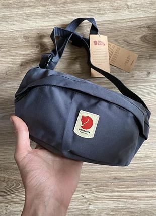 Бананка fjallraven kanken, топ качество, сумка на пояс, поясная сумочка, спортивная, не намокает, зеленая, хакки, фялравен, канкен, серый