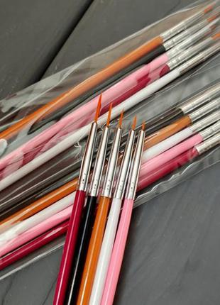 Набор разноцветных кистей для рисования тонких линий
набор из 5 штук