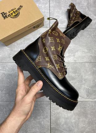 Женские ботинки высокие dr martens jadone без меха, сапоги на платформе кожаные др мартинс10 фото