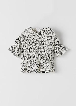 Эластичный топ блуза в горох горошек от zara