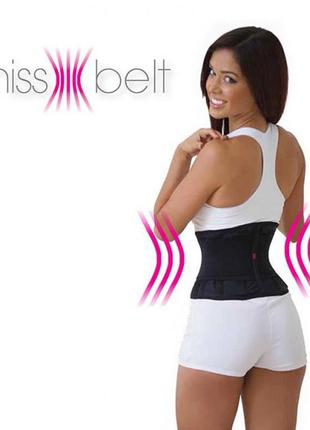 Компрессионный пояс для похудения miss belt размер l\xl черный