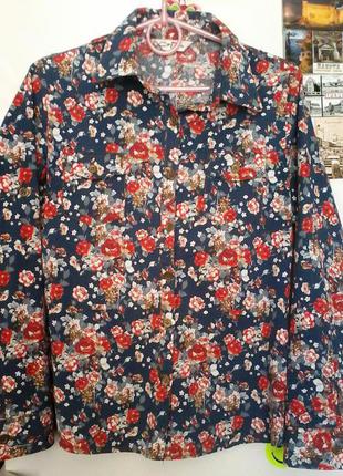 Блуза рубашка в цветочек принт блузка в цветочек)