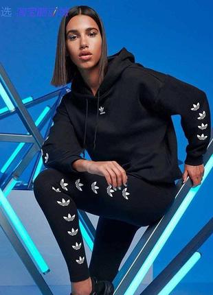 Хлопковыек леггинсы лосины adidas originals repeat trefoil leggings