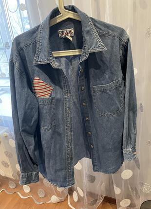 Красивая джинсовая рубашка billblass jeans  оверсайз3 фото