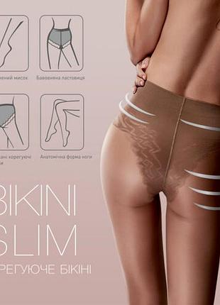 Прозорі колготки 2-s 15 den furia bikini slim коригувальні бікіні