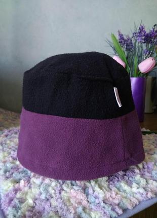 Утеплённая фиолетовая флисовая панама hankshead/мягкая лавандовая шапочка с полями сиреневая4 фото