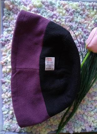 Утеплённая фиолетовая флисовая панама hankshead/мягкая лавандовая шапочка с полями сиреневая5 фото