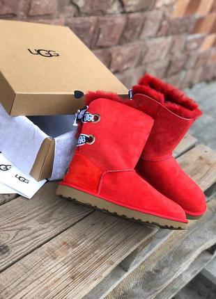 ❤️sale ❤️ ❄️❄️❄️❤️❤️ugg bailey bow red premium❤️❤️❄️❄️❄️уггі жіночі червоні з бантом, жіночі червоні уггі