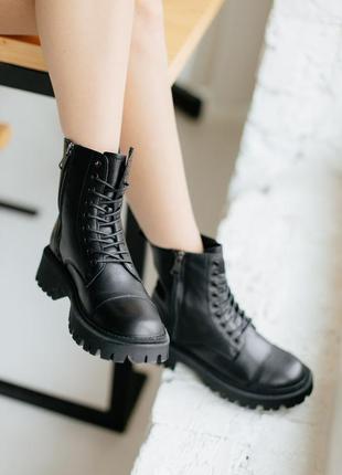 Зимові теплі черевики шкіряні