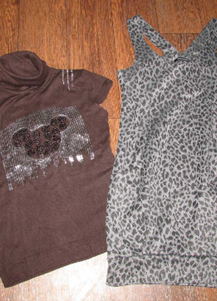Пакет женских вещей. 2 туники  красивенная блузка трикотаж с высоким горлом + красивая спинка2 фото