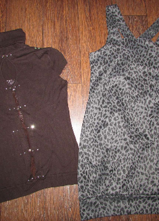 Пакет женских вещей. 2 туники  красивенная блузка трикотаж с высоким горлом + красивая спинка3 фото