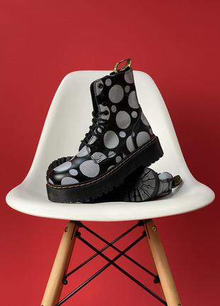 Жіночі демісезонні шкіряні черевики чорні dr. martens jadone polka dot🆕 ін мартінс3 фото