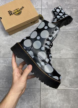 Жіночі демісезонні шкіряні черевики чорні dr. martens jadone polka dot🆕 ін мартінс2 фото