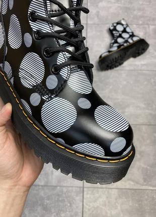 Женские кожаные демисезонные ботинки черные dr. martens jadone polka dot🆕 др мартинс4 фото