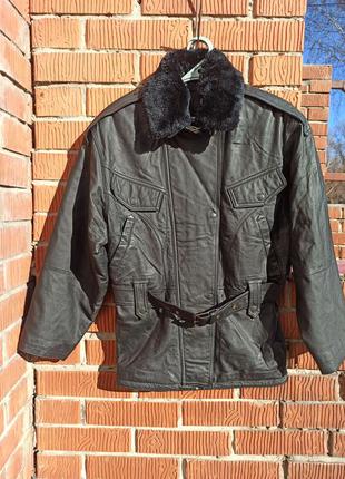 Стильная, утепленная кожаная куртка, косуха 46-482 фото