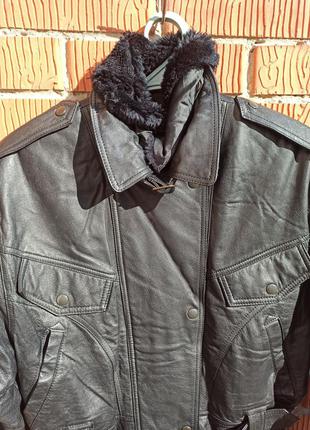 Стильная, утепленная кожаная куртка, косуха 46-487 фото