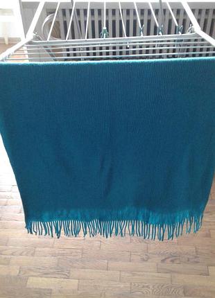 Вязаный палантин шарф шаль зеленого цвета