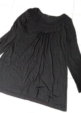 Натуральное короткое платье/туника  с оригинальной горловиной большого 18-22 размера