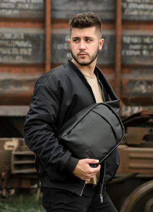 Мужская сумка слинг через плечо brooklyn - чёрная4 фото