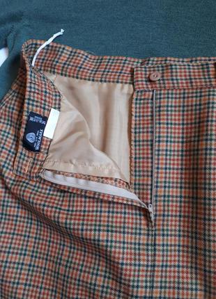 Стильная шерстяная юбка премиум класса в мелкую клетку first avenue collection(размер 10-12)2 фото