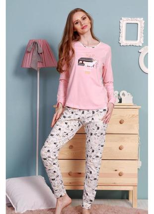 Женская пижама с брюками vienetta 9031093309 розовый1 фото